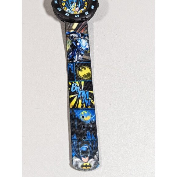 Flik Flak 2011 Rare Swiss Made Batman DC Comics Canvas Band Watch - Picture 3 of 8